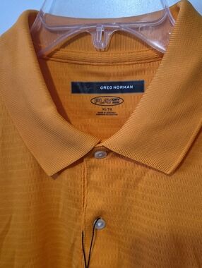 Greg Norman Collection Men's Golden Orange PlayDry Golf Polo Shirt Sz XL